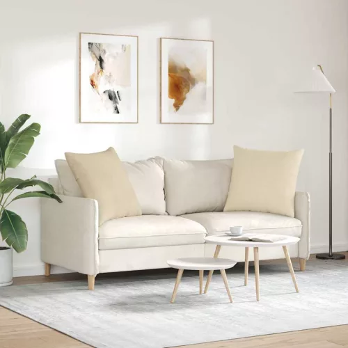Kanapé párnák 2 pcs Krém 80 x 80 cm szövet