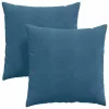 Kanapé párnák 2 pcs Kék 80 x 80 cm Bársonyos szövet
