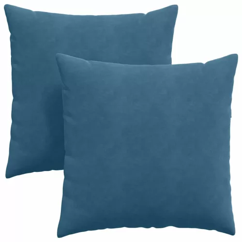 Kanapé párnák 2 pcs Kék 80 x 80 cm Bársonyos szövet