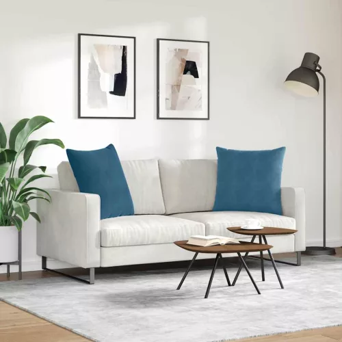 Kanapé párnák 2 pcs Kék 80 x 80 cm Bársonyos szövet