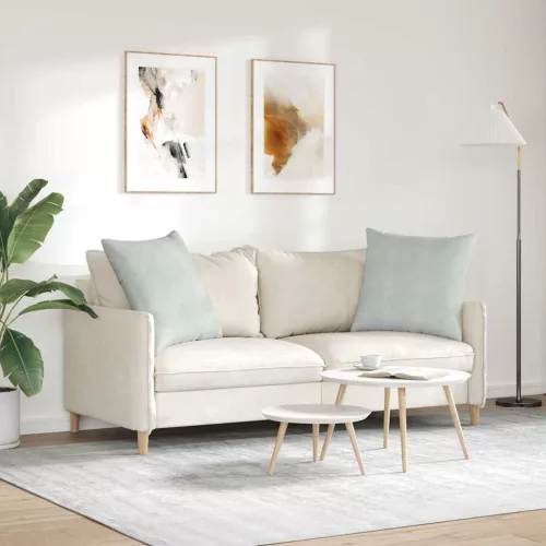 Kanapé párnák 2 pcs Világosszürke 80 x 80 cm Bársonyos szövet