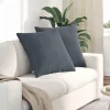 Kanapé párnák 2 pcs Sötétszürke 80 x 80 cm Bársonyos szövet