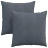 Kanapé párnák 2 pcs Sötétszürke 80 x 80 cm Bársonyos szövet
