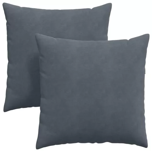 Kanapé párnák 2 pcs Sötétszürke 80 x 80 cm Bársonyos szövet