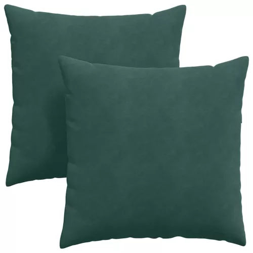 Kanapé párnák 2 pcs Sötétzöld 80 x 80 cm Bársonyos szövet