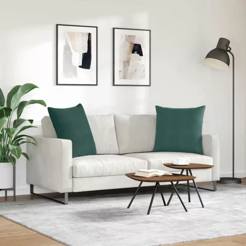 Kanapé párnák 2 pcs Sötétzöld 80 x 80 cm Bársonyos szövet