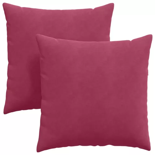 Kanapé párnák 2 pcs Bordó 80 x 80 cm Bársonyos szövet