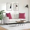 Kanapé párnák 2 pcs Bordó 80 x 80 cm Bársonyos szövet