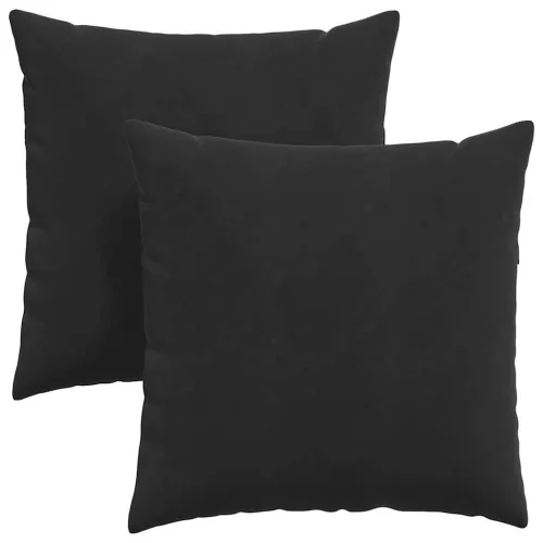 Kanapé párnák 2 pcs Fekete 80 x 80 cm Bársonyos szövet
