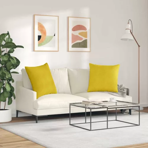 Kanapé párnák 2 pcs Sárga 80 x 80 cm Bársonyos szövet