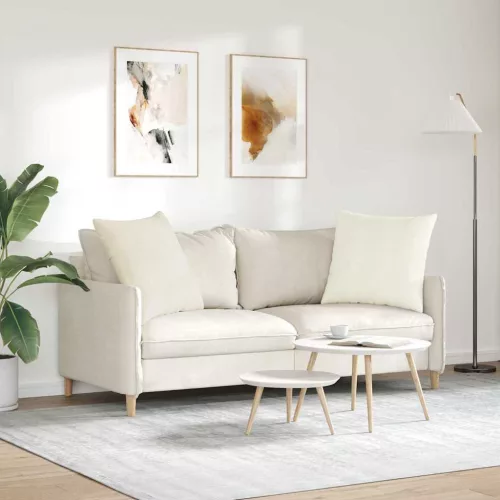 Kanapé párnák 2 pcs Krém 80 x 80 cm Bársonyos szövet