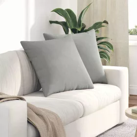 Kanapé párnák 2 pcs Világosszürke 80 x 80 cm szövet