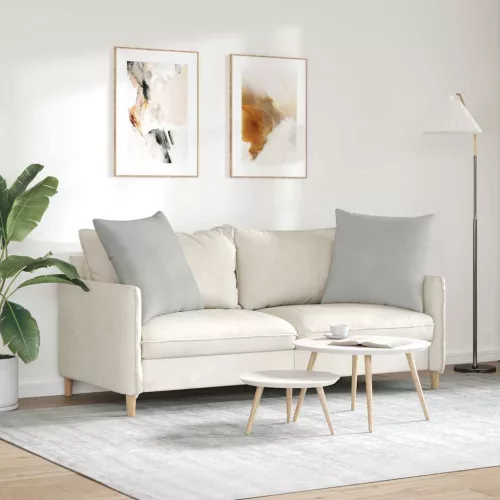 Kanapé párnák 2 pcs Világosszürke 80 x 80 cm szövet