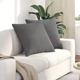 Kanapé párnák 2 pcs Sötétszürke 80 x 80 cm szövet