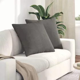   Kanapé párnák 2 pcs Világosszürke 80 x 80 cm Bársonyos szövet