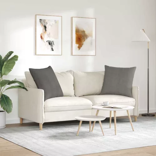 Kanapé párnák 2 pcs Világosszürke 80 x 80 cm Bársonyos szövet