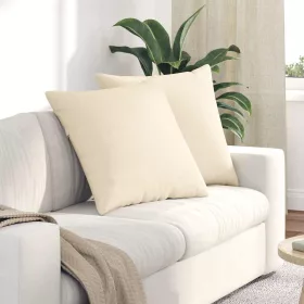 Kanapé párnák 2 pcs Krém 80 x 80 cm Bársonyos szövet