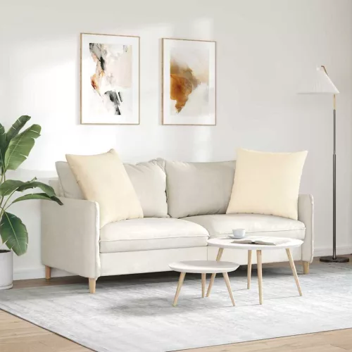 Kanapé párnák 2 pcs Krém 80 x 80 cm Bársonyos szövet