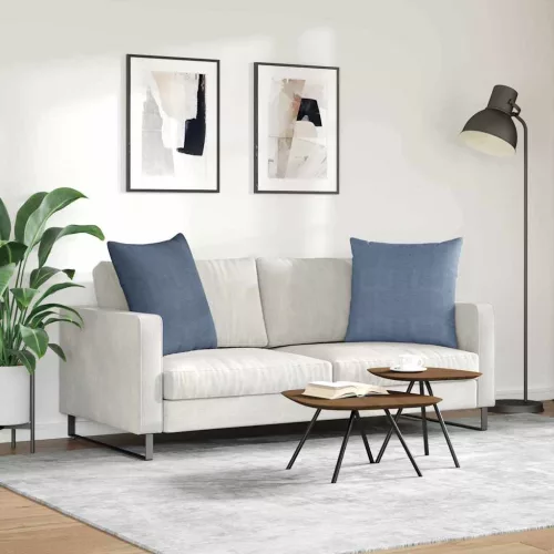 Kanapé párnák 2 pcs Kék 80 x 80 cm Bársonyos szövet