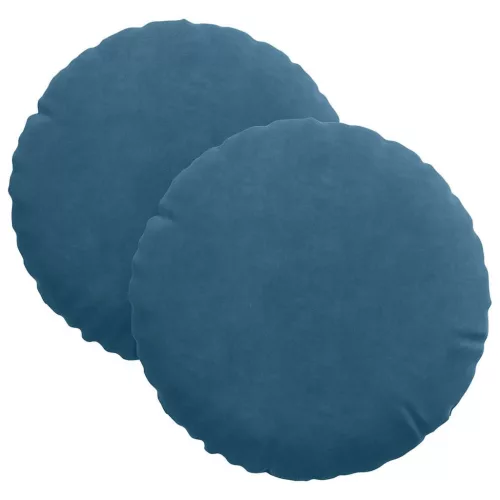 Ülőpárnák 2 pcs Kék Ø 40 x 13 cm Bársony