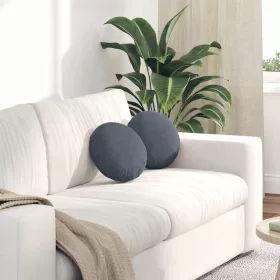 Ülőpárnák 2 pcs Sötétszürke Ø 40 x 13 cm Bársony