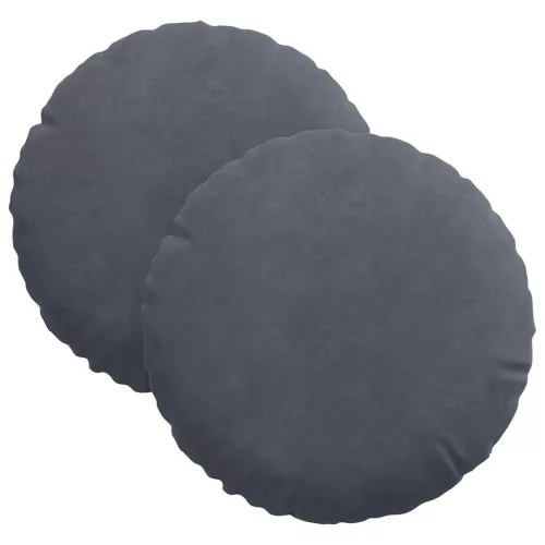 Ülőpárnák 2 pcs Sötétszürke Ø 40 x 13 cm Bársony