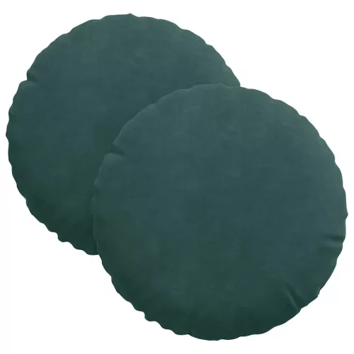 Ülőpárnák 2 pcs Sötétzöld Ø 40 x 13 cm Bársony