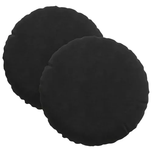 Ülőpárnák 2 pcs Fekete Ø 40 x 13 cm Bársony
