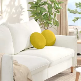 Ülőpárnák 2 pcs Sárga Ø 40 x 13 cm Bársony