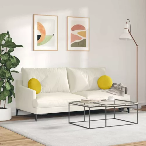 Ülőpárnák 2 pcs Sárga Ø 40 x 13 cm Bársony