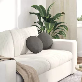   Ülőpárnák 2 pcs Világosszürke Ø 30 x 13 cm Bársonyos szövet