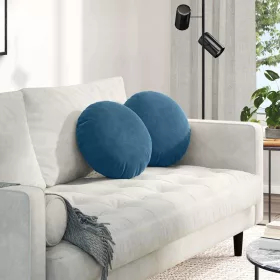 Ülőpárnák 2 pcs Kék Ø 40 x 13 cm Bársony