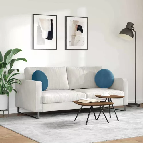 Ülőpárnák 2 pcs Kék Ø 40 x 13 cm Bársony