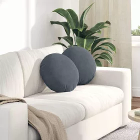Ülőpárnák 2 pcs Sötétszürke Ø 40 x 13 cm Bársony