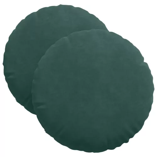 Ülőpárnák 2 pcs Sötétzöld Ø 40 x 13 cm Bársony