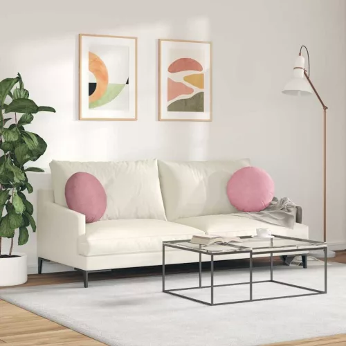 Ülőpárnák 2 pcs Rózsaszín Ø 40 x 13 cm Bársony
