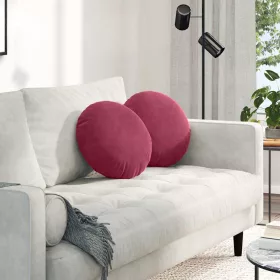Ülőpárnák 2 pcs Bordó Ø 40 x 13 cm Bársony