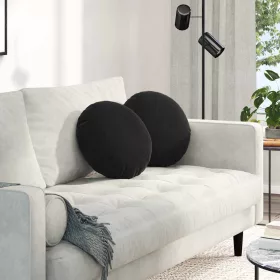 Ülőpárnák 2 pcs Fekete Ø 40 x 13 cm Bársony