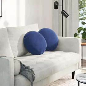 Ülőpárnák 2 pcs Rendőrségi kék Ø 40 x 13 cm Bársony
