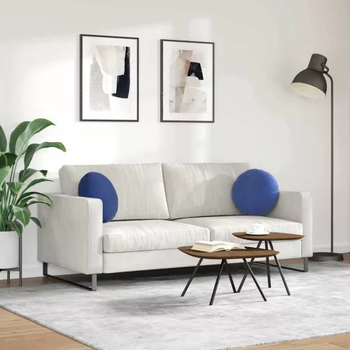 Ülőpárnák 2 pcs Rendőrségi kék Ø 40 x 13 cm Bársony