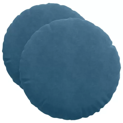 Ülőpárnák 2 pcs Kék Ø 40 x 13 cm Bársony
