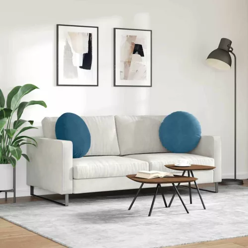 Ülőpárnák 2 pcs Kék Ø 40 x 13 cm Bársony