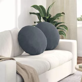 Ülőpárnák 2 pcs Sötétszürke Ø 40 x 13 cm Bársony