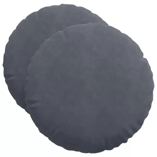 Ülőpárnák 2 pcs Sötétszürke Ø 40 x 13 cm Bársony