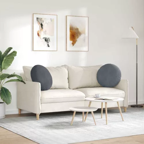 Ülőpárnák 2 pcs Sötétszürke Ø 40 x 13 cm Bársony