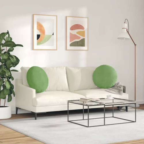 Ülőpárnák 2 pcs Világos zöld Ø 40 x 13 cm Bársony