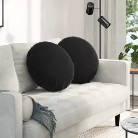 Ülőpárnák 2 pcs Fekete Ø 40 x 13 cm Bársony