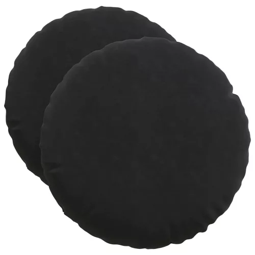 Ülőpárnák 2 pcs Fekete Ø 40 x 13 cm Bársony