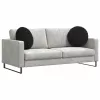 Ülőpárnák 2 pcs Fekete Ø 40 x 13 cm Bársony