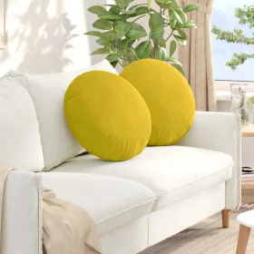 Ülőpárnák 2 pcs Sárga Ø 40 x 13 cm Bársony
